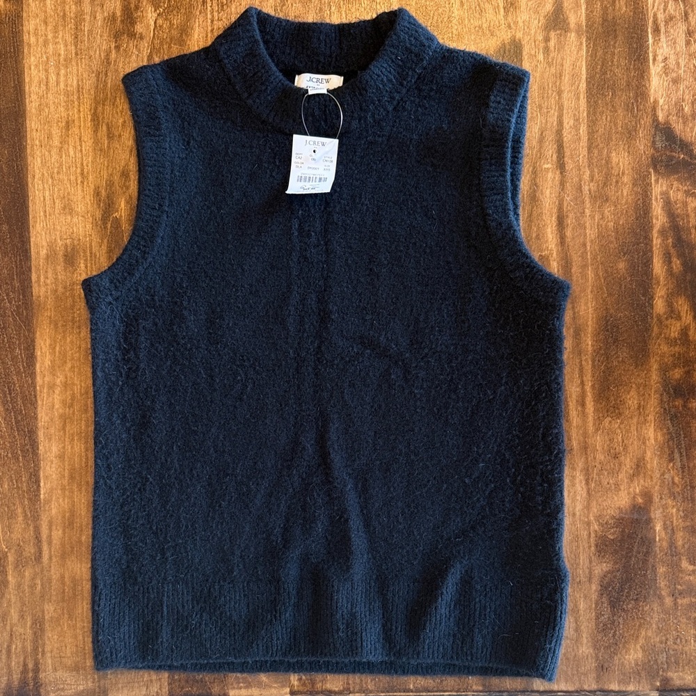 J. Crew Navy Sleeveless Mock Neck Sweater Vest
